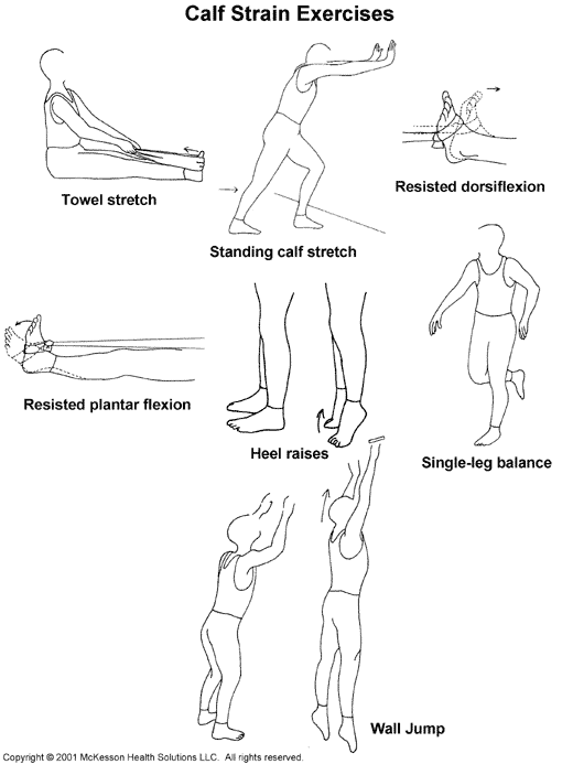 Calf Strain Exercises:  Illustration