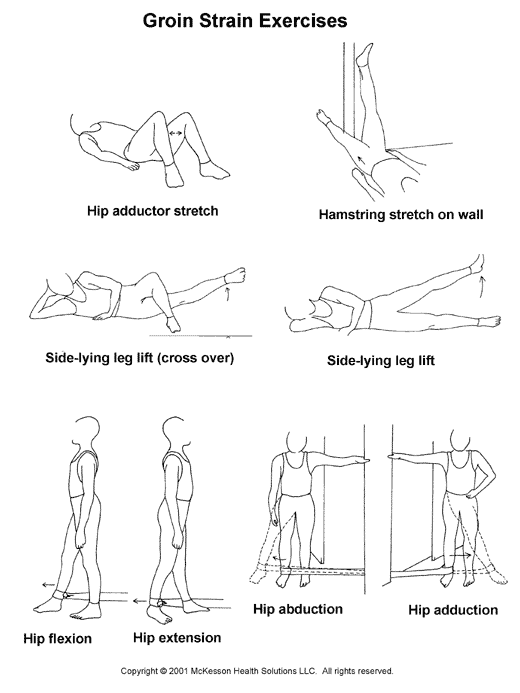 Groin Strain Exercises:  Illustration