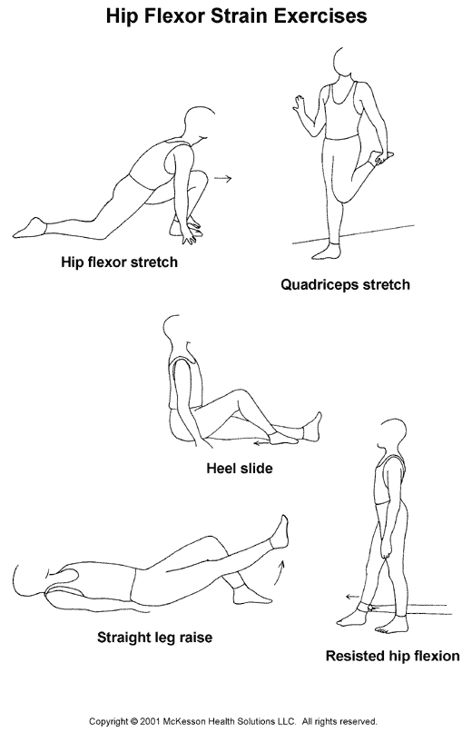 Hip Flexor Strain Exercises:  Illustration