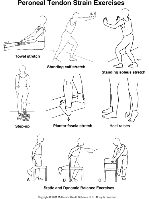 Peroneal Tendon Strain Exercises:  Illustration