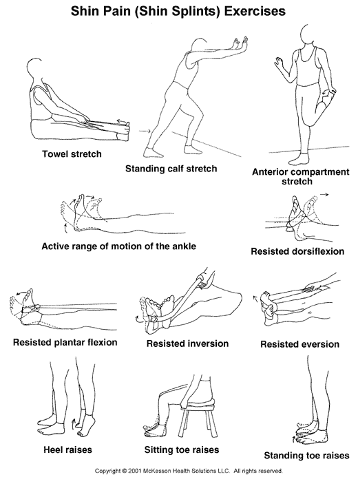 Shin Pain (Shin Splints) Exercises, Part I: Illustration